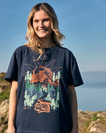 Saltrock Open Road Damen Oversized Kurzarm-T-Shirt Blau