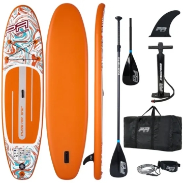 Placă gonflabilă Pure Air All-Round iSUP Coast 10'10'' cu padelă ajustabilă din aluminiu pentru SUP/KAYAK 4T și lesă de siguranță Minicombo (Portocaliu)