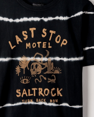 Saltrock Last Stop Motel Herren Kurzarm Tie-Dye T-Shirt Dunkelgrau