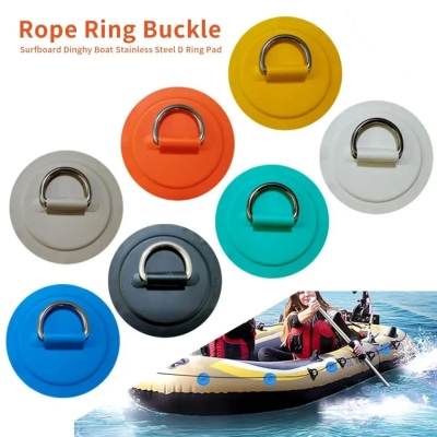 Placă SUP pentru surfboard Kayak Barcă Mică Plasture PVC cu Inel D din oțel inoxidabil Kit Coardă Elastică Negru 11 cm