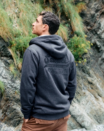 Saltrock Ανδρική Φούτερ Home Run Stitch με Επένδυση Sherpa Γκρι