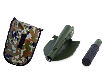 Малка сгъваема лопата с кирка за къмпинг