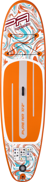 Καθαρός Αέρας All-Round iSUP Coast 10'2 με ρυθμιζόμενο κουπί αλουμινίου 3T και λουρί ασφαλείας (Πορτοκαλί)
