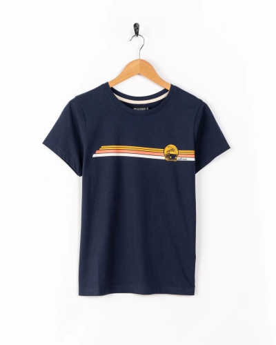 Γυναικείο κοντομάνικο μπλουζάκι Saltrock Celeste Stripe μπλε