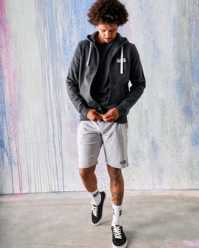 Γκρι σκούρο ανδρικό φούτερ με φερμουάρ Saltrock Original