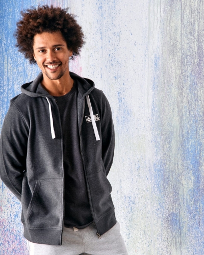 Γκρι σκούρο ανδρικό φούτερ με φερμουάρ Saltrock Original