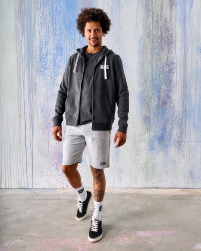 Γκρι σκούρο ανδρικό φούτερ με φερμουάρ Saltrock Original