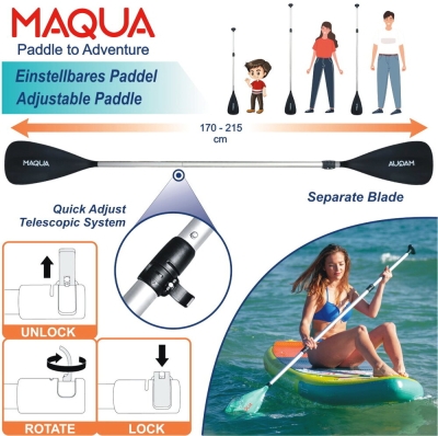 Σετ Kayak Maqua Vision 10'8" Φουσκωτή Σανίδα Κωπηλασίας σε Όρθια Θέση