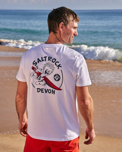 Tricou Saltrock Wave Rider Devon în alb