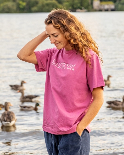 Γυναικείο φαρδύ κοντομάνικο μπλουζάκι Saltrock Vista σκούρο ροζ