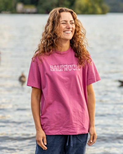 Γυναικείο φαρδύ κοντομάνικο μπλουζάκι Saltrock Vista σκούρο ροζ