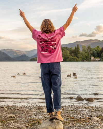 Γυναικείο φαρδύ κοντομάνικο μπλουζάκι Saltrock Vista σκούρο ροζ
