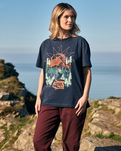 Saltrock Open Road Γυναικείο Φαρδύ Μπλουζάκι Κοντομάνικο Μπλε