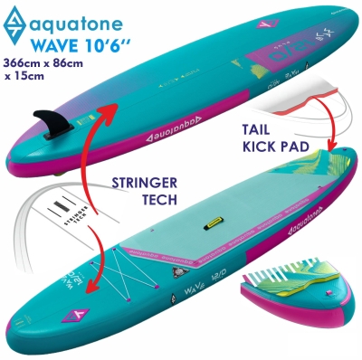 Стендъп падъл борд Aquatone Wave Plus 12'0" каяк комплект