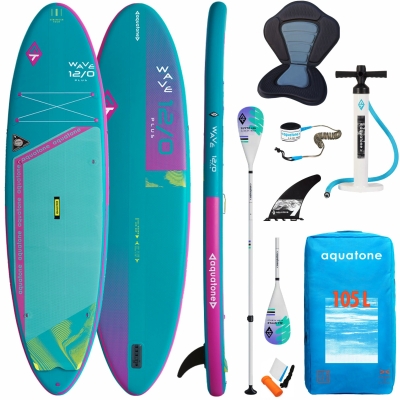Стендъп падъл борд Aquatone Wave Plus 12'0" каяк комплект