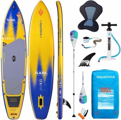 Стендъп падъл борд Aquatone Flame 3.0 Touring 12'6" каяк комплект