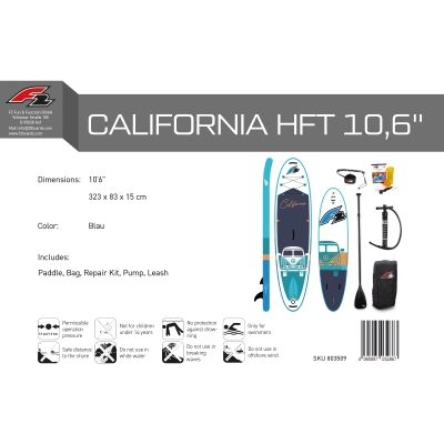 F2 California HFT 10'6 SUP Μπλε