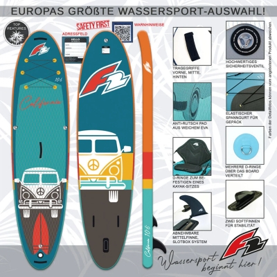 F2 California HFT 10'6" SUP Τιρκουάζ
