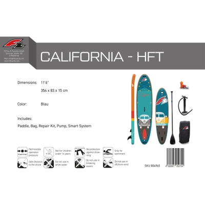 F2 California HFT 11'6 SUP Τυρκουάζ